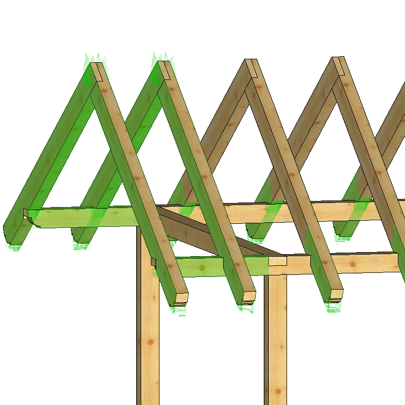 Struganie elementów więźby