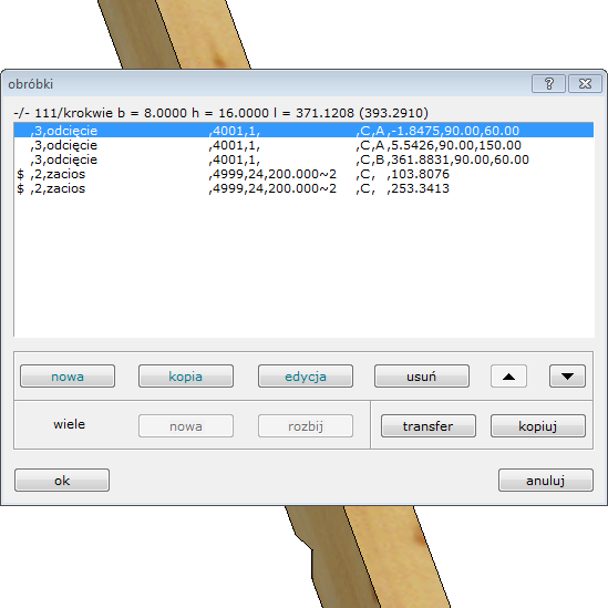 Kody obróbek maszynowych