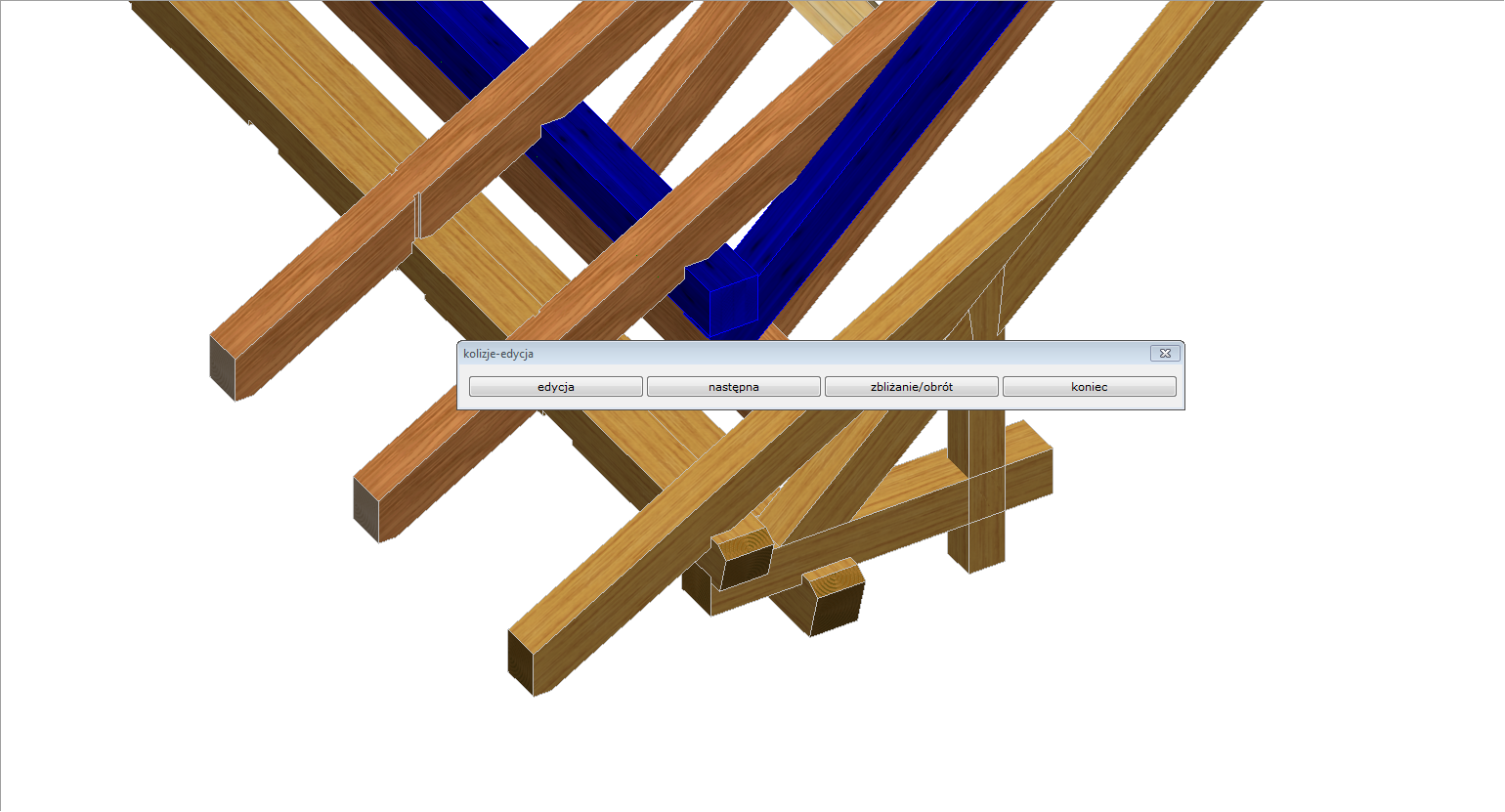 Kolizja elementów w modelu - rozbudowany test
