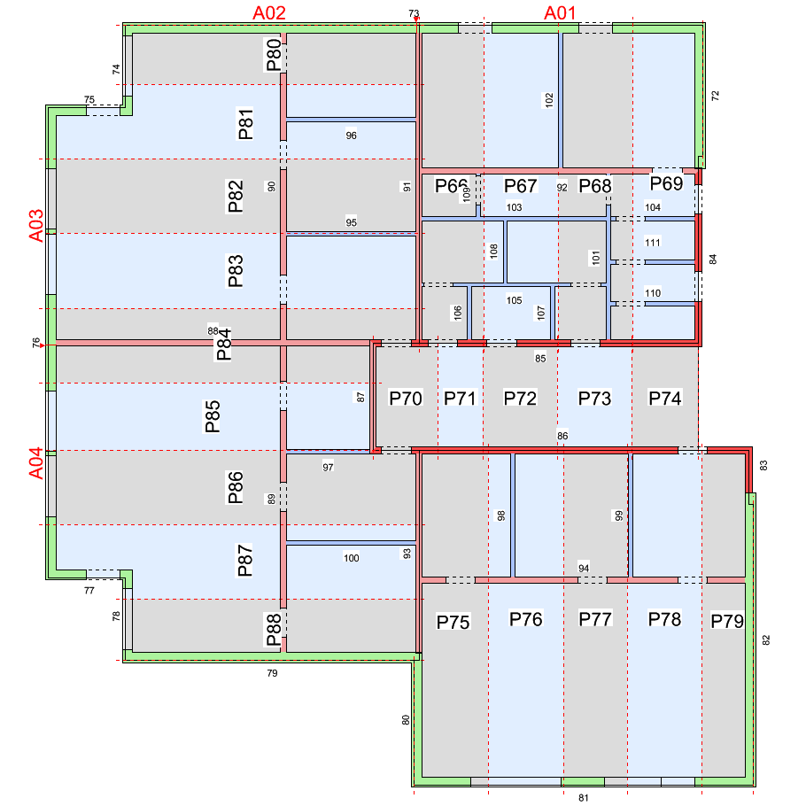Prefabrykacja stropu drewnianego - podział na panele